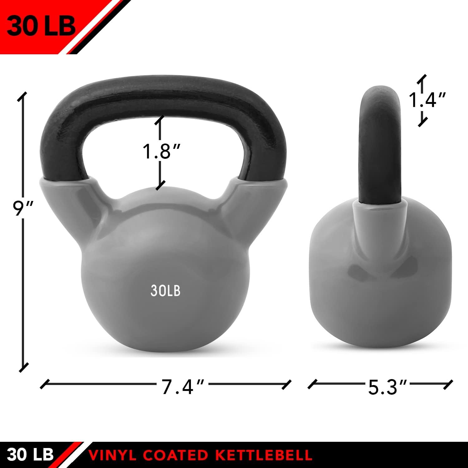 Kettlebell Weights Vinyl Coated Iron - 12 Size Options. 5lbs-50lbs - Coated for Floor and Equipment Protection. Noise Reduction. Ballistic. Core. Weight Training - Image 2