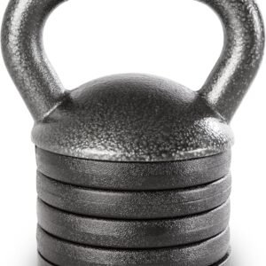 Adjustable Heavy-Duty Exercise Kettlebell Weight Set Strength Training and Weightlifting Equipment for Home Gyms  Grey